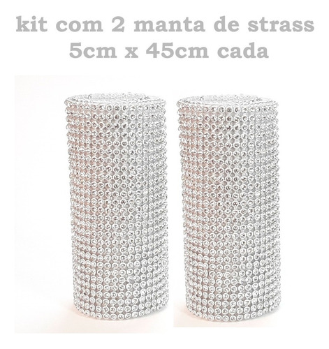 Manta De Strass Termocolante Prata Kit 2un 5x45cd