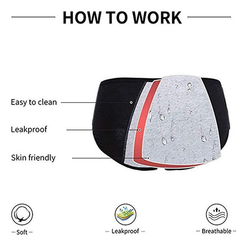 Bragas Menstruales De Algodón Para Adolescentes, 5 Piezas K2