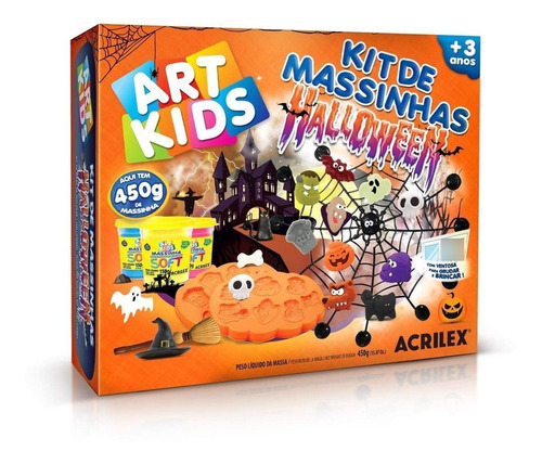Brinquedo Kit De Massinhas Halloween Art Kids Acrilex 40038