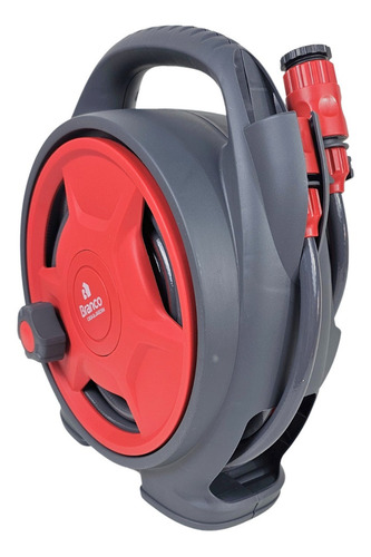 Mangueira Jardim 3/8 15 Metros Com Carretel Esguicho Branco Cor Vermelho