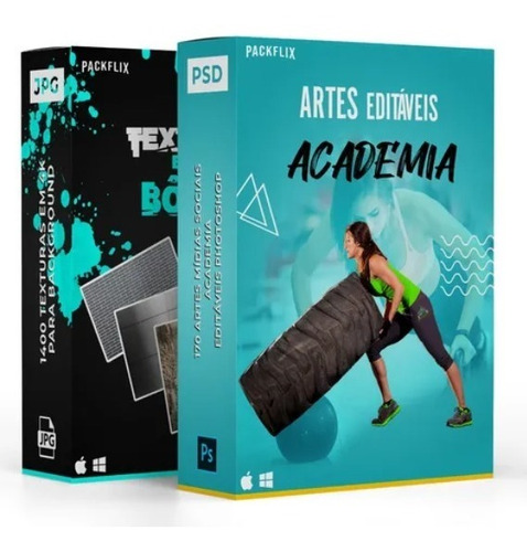 Pack Fitness / Academia / Crossfit - 300 Artes Editáveis