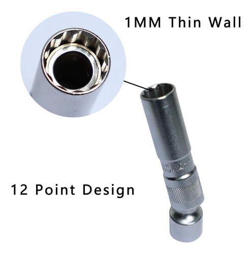 Bujía Magnética De Pared Delgada De 0.551pulgada Junta Unive