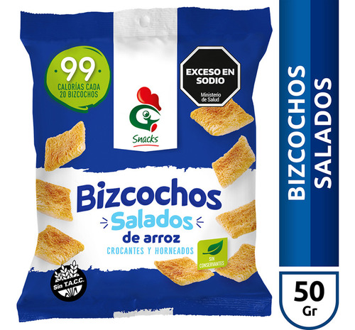 Bizcochos De Arroz Salados Gallo Snacks X 60 Unidades