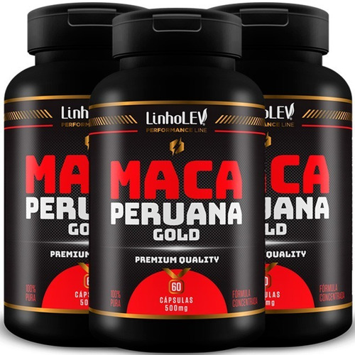 Maca Peruana Gold 3 Frascos 180 Cápsulas