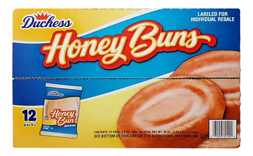 Panecitos Duchess Honey Buns Caja Con 12pz