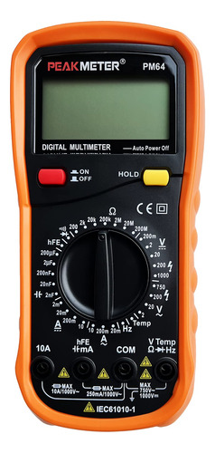 Peakmeter Cat-iii Multimetro Manual Digital 1000 V Cat-iv Ca