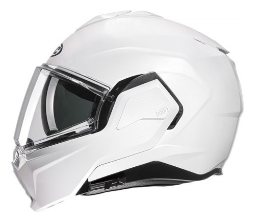 Casco Hjc Rebatible I100 Solido Pearl White