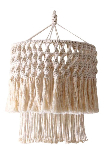 Lámpara De Macramé Nórdica, Estructura Metálica 20x35cm
