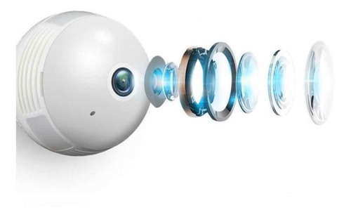 Camera Ip Seguraca Lampada Vr 360 Panoramica Espia Wifi V380