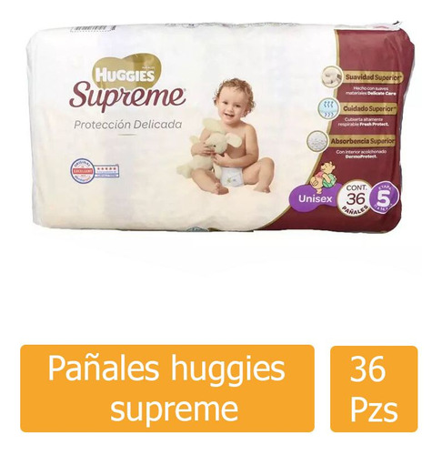 Huggies Supreme Pure & Natural Etapa 5 Niño Empaque Con 36 P