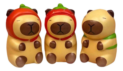 Squishy Juguete Antiestrés Kawaii Diseño Capibara Carpincho Gorro Tomate