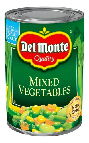 Vegetales Mixtos Del Monte Sin Sal 411 Gr. Pack X6