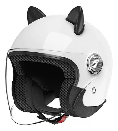 Casco De Moto Con Orejas De Gato Para Adultos, Casco Cálido