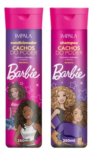 Kit Shampoo Condicionador Cachos Do Poder Barbie Kids Impala