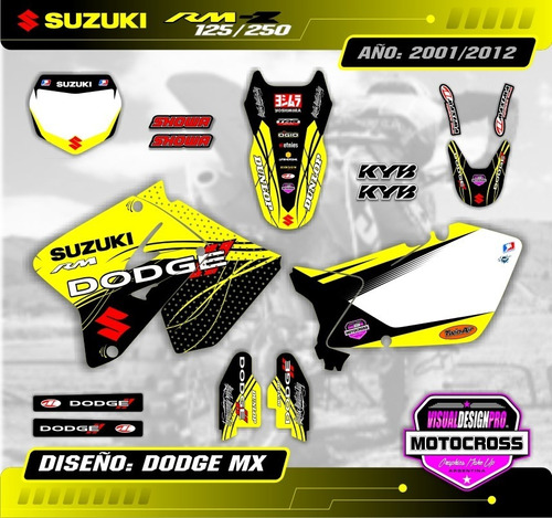 Kit Calcos Grafica - Suzuki Rm 125/250 Año 2001/12