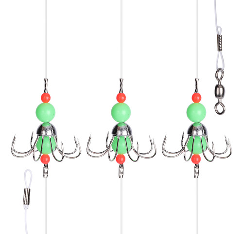 Collar Luminous Octopus Fishhook, Calamar, Púas, Noche