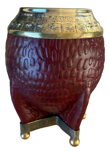 Mate Torpedo De Calabaza Bordó Torpedo Croco Con Patitas Bordo
