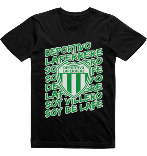 Remera Puro Algodon Negra Deportivo Laferrere