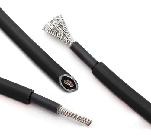 Cable Solar 6 Mm2 Rollo 10 Metros Negro Unipolar