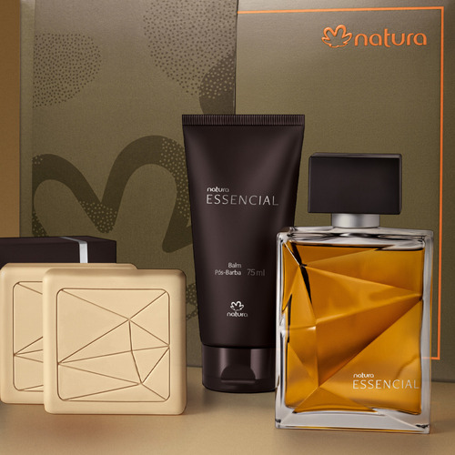 Kit Presente Natura Essencial Para Barbear - Perfume 100ml, Balm Pós-barba, Sabonete