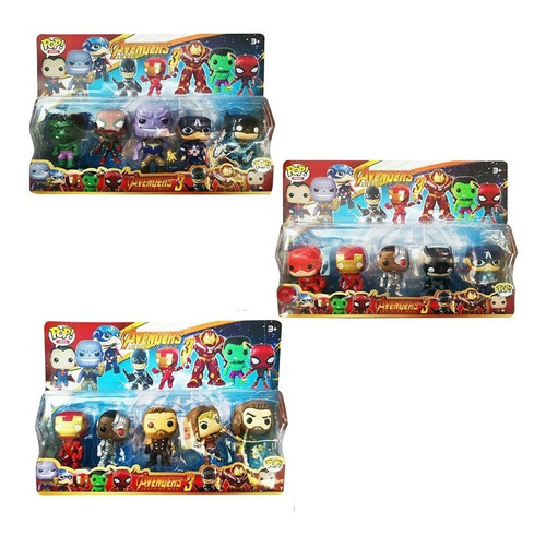 Set Figuras De Acción Super Héroes X 5 Tipo Funko 8451-5