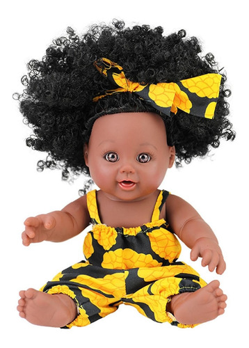Muñeca De Juguete Negra Africana Linda Rizada De 30 Cm 