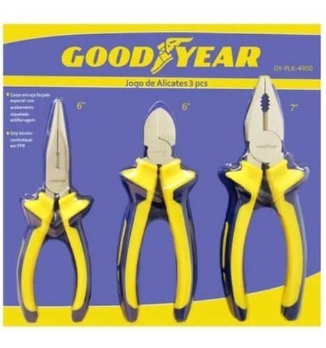 Imagen 2 de 3 de Set De 3 Piezas Goodyear Gy-plk-4900 Pinza Alicate Calidad