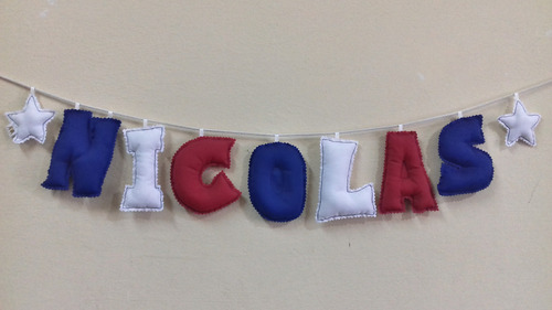 Guirnalda De Tela Con Nombre 6, 7, 8 O 9 Letras 7 Letras