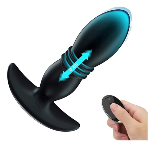 Vibrador Anal Telescópico De Empuje C/ Control 12 Modos Usb