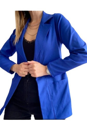 Saco Blazer Solapa Bengalina Elastizada De Dama