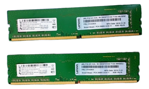 Kit Memória Ddr4 Smart 4gb = 8gb Pc4-2666mhz Desktop (Usado)