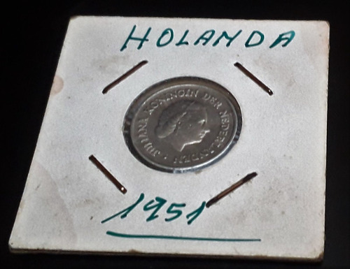 Moneda De 25 Centavos Holanda -  Año 1951 