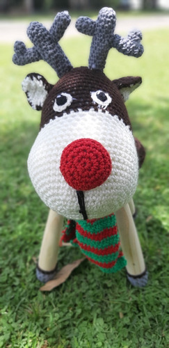 Imagen 2 de 5 de Banquito Infantil De Madera Octavio Amigurumi Tejido Crochet