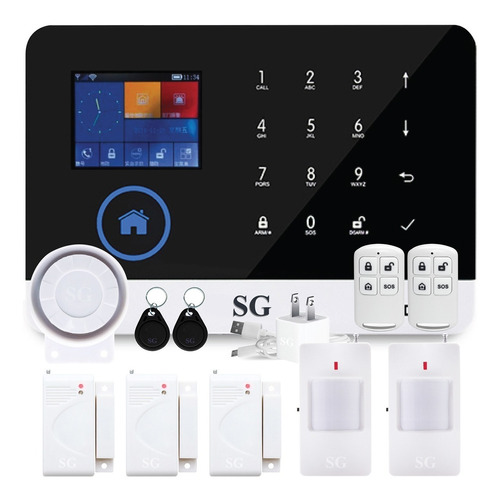 Alarma Touch Wifi Gsm App Internet Alerta Celular Seguridad Inalambrica Kit Sensores Casa Negocio Sistema Vecinal