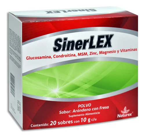 Sinerlex Polvo Con Glucosamina Y Condroitina 20 Sobres Naturex Alivio Articular Mejora De Movilidad Suplemento Para Salud De Articulaciones