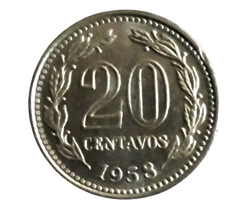 Argentina Moneda Año 1958 De 20 Centavos