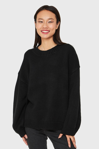 Sweater Básico Holgado Negro  Nicopoly