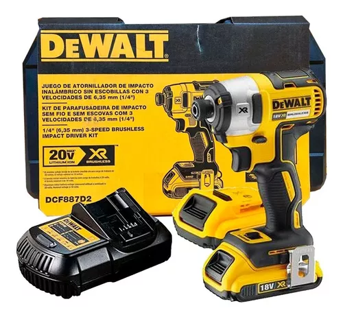 Atornillador Impacto 1/4 Brushless 3 Vel Xr Dewalt Dcf887d2