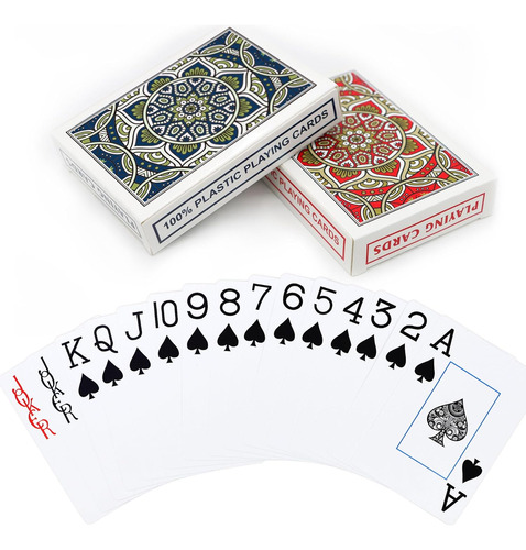 Plastic Playing Cards 2 Pack Waterproof Poker Cards,jumbo...