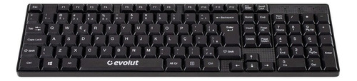 Teclado Evolut EO-201 QWERTY português Brasil cor preto