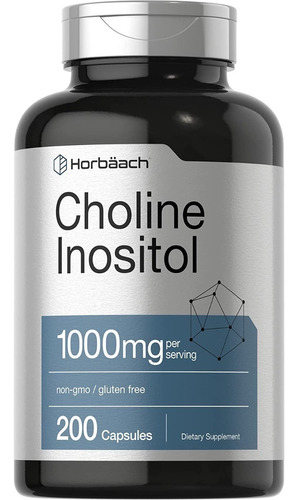 Colina Inositol Choline 1000mg 200 Cápsulas Eg Jj04 Sabor Nd