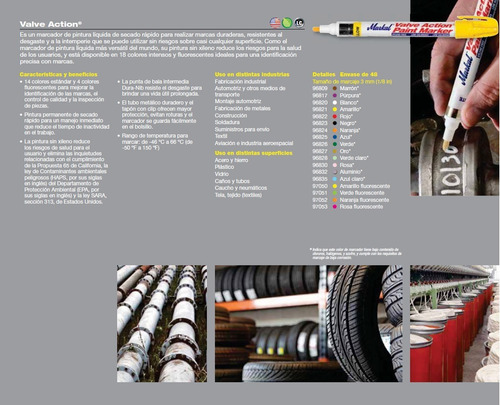 Imagen 5 de 10 de Marcador Fibra Pintura Fibron Markal Valve Action - Made Usa