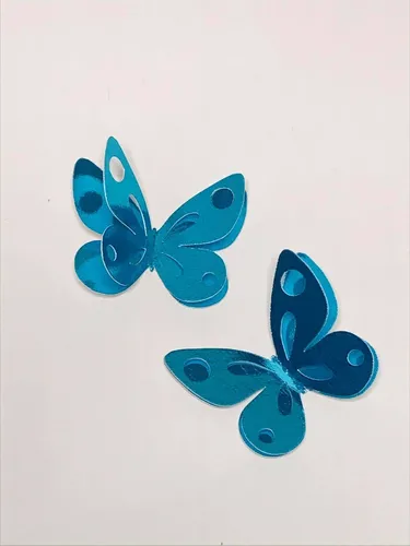 Topo De Bolo Scrap Borboletas Azul