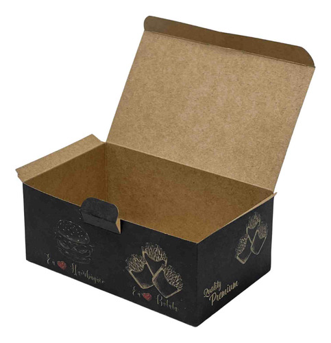 Embalagem Delivery | Caixa Para Combos Lanches - 50 Unidades