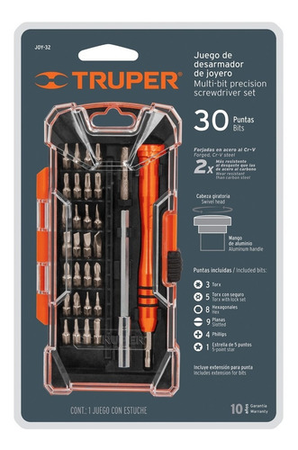 Imagen 2 de 3 de Destornilladores Precisión Joyero Punta Intercambiable 32 Pz