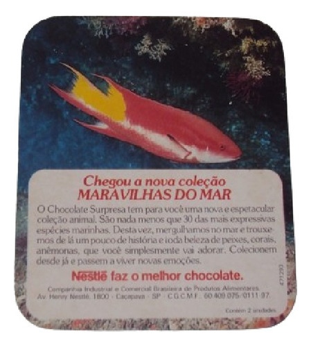 Cartão Chocolate Surpresa - Maravilhas Do Mar