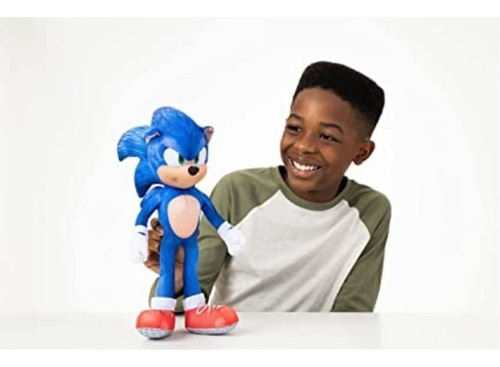 Imagen 4 de 5 de Sonic 2 Peluche 35 Cm 5 Frases En Ingles Original Erizo Azul