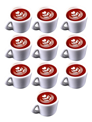 4 X 10pcs Dollhouse Coffee Latte Life Scene Flower Pattern