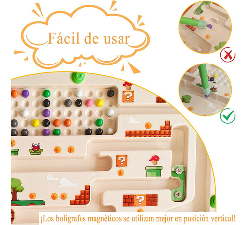 Educativo Juguete Laberinto juego Magnético Abigale Montessori 2 En 1 Con Tablero De Dibujo Y 8 Pinceles