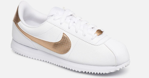 nike cortez blancas y doradas